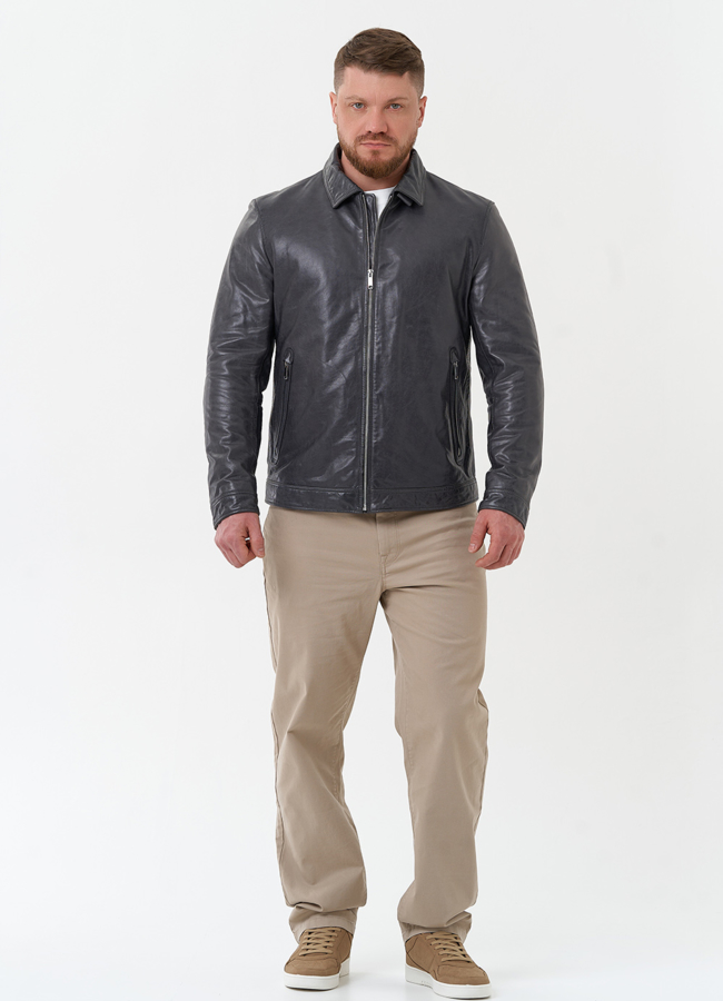 Мужская куртка из натуральной кожи  модель № 30070 универмаг малина