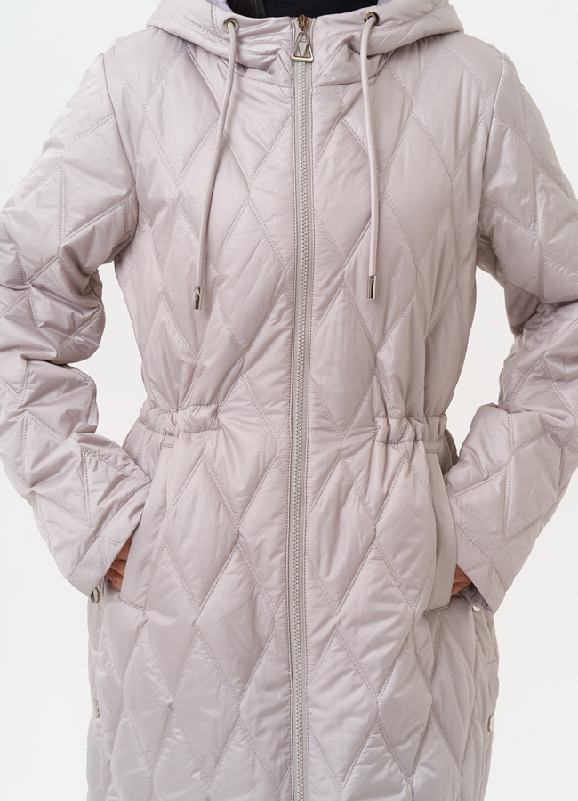 Женское утепленное полупальто с капюшоном модель № 29937 универмаг малина