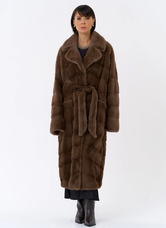 Длинная шуба с английским воротником фото