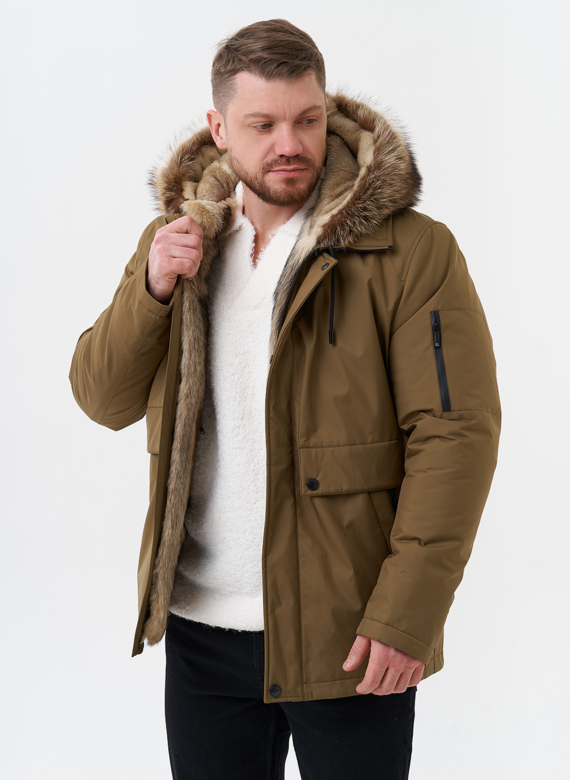 Парка мужская на мехе из волка