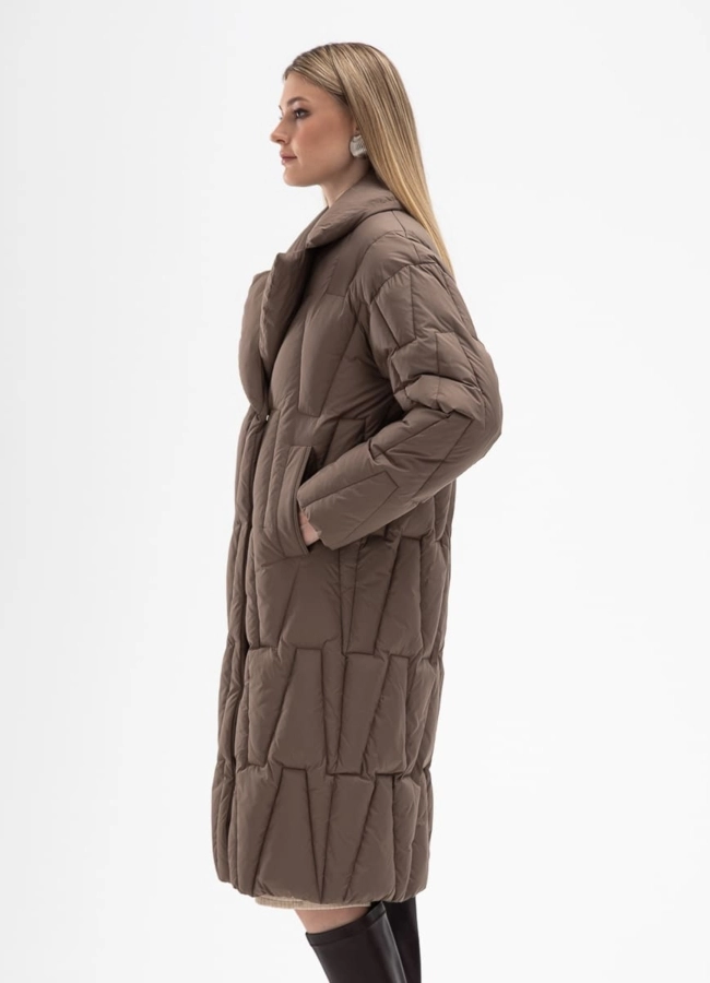 Женский пуховик с английским воротником модель № 31141 универмаг малина
