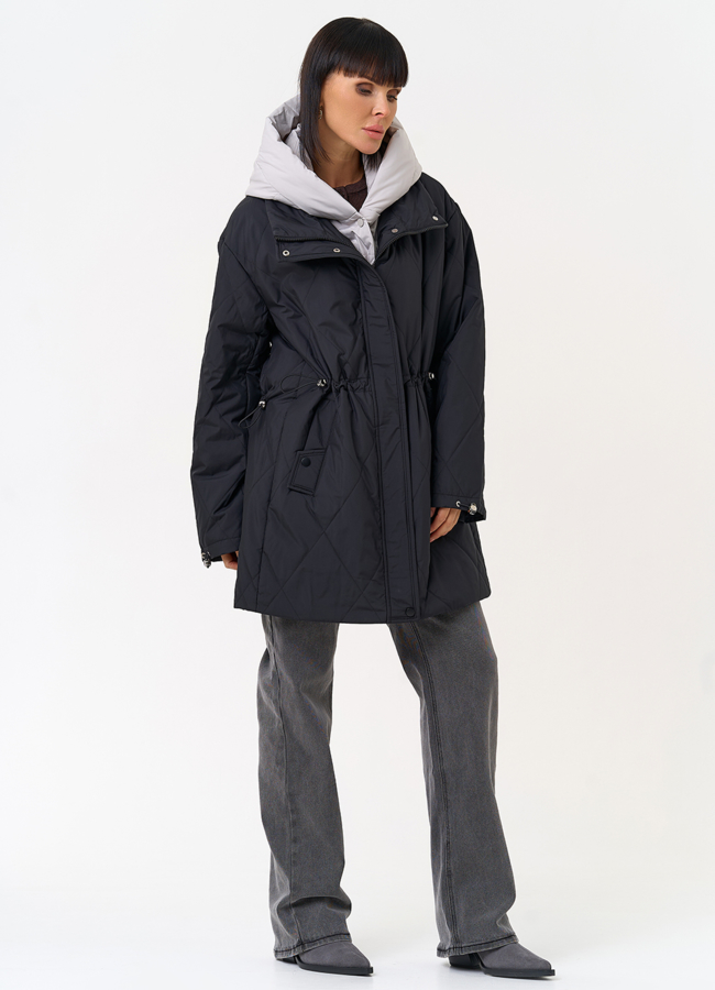 Женская удлиненная куртка со съемным капюшоном модель № 31547 универмаг малина