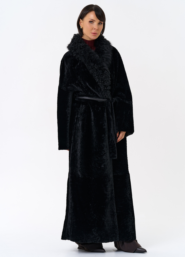 Женская натуральная дубленка с воротником шаль модель № 31852 универмаг малина