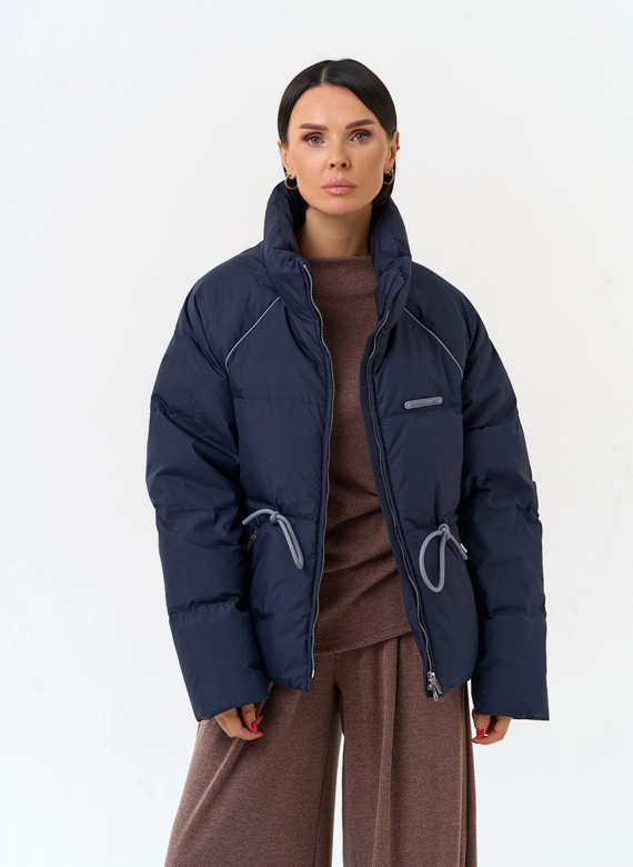Женский пуховик с воротником стойкой фото