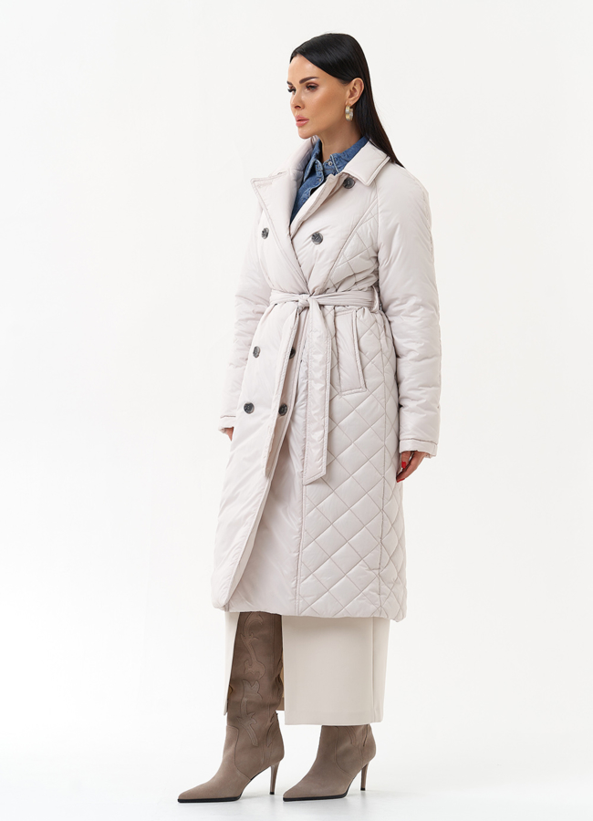 Женское утепленное пальто со съемным капюшоном модель № 30091 универмаг малина