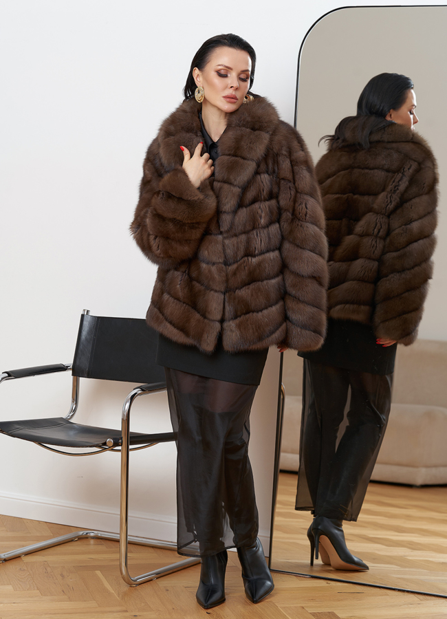 Шуба из баргузинского соболя модель № 29879 универмаг малина