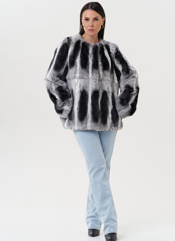 Женская шуба из меха кролика