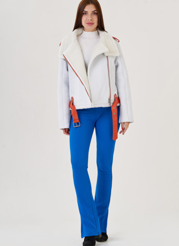 Женская дубленка белого цвета