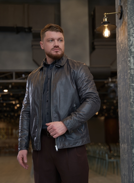 Мужская куртка из натуральной кожи 